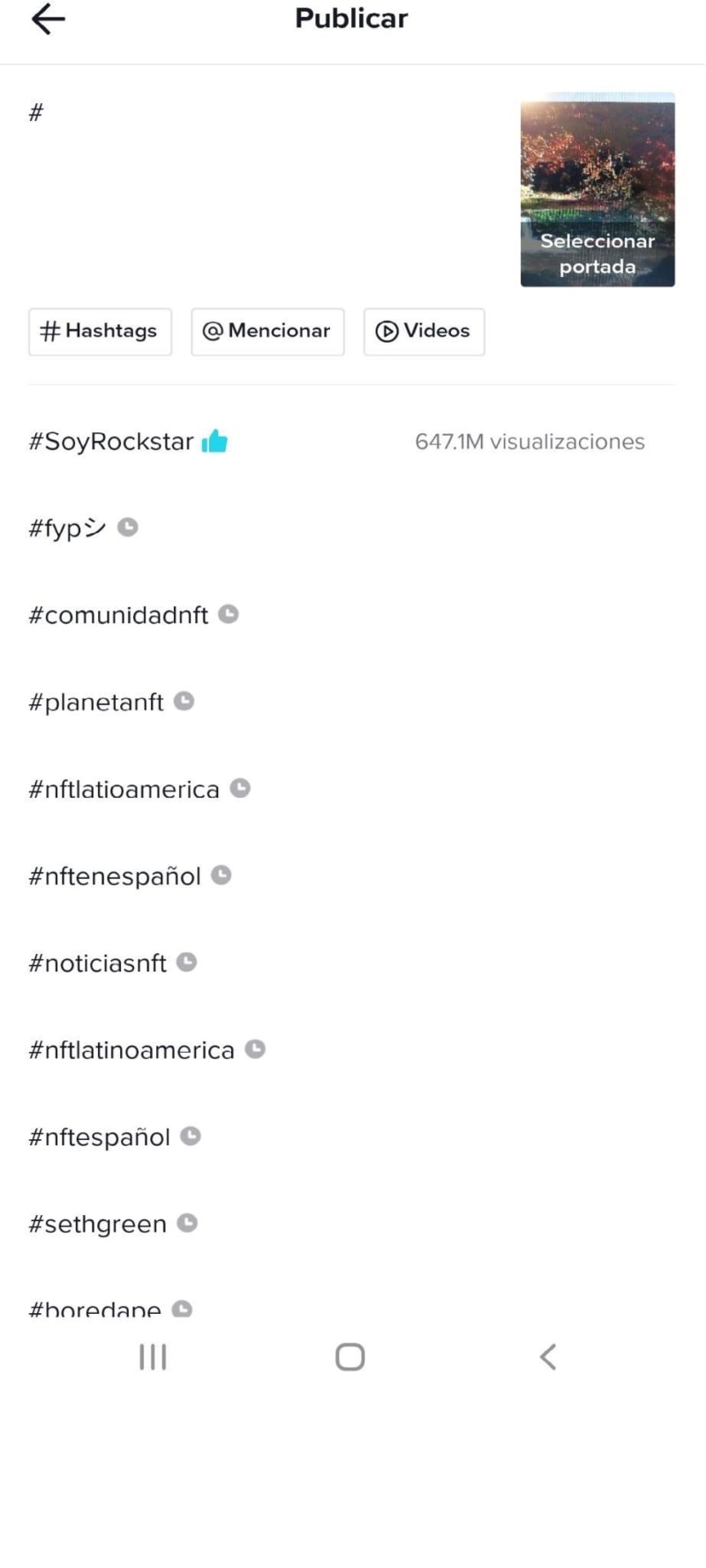 Uso de hashtags en TikTok
